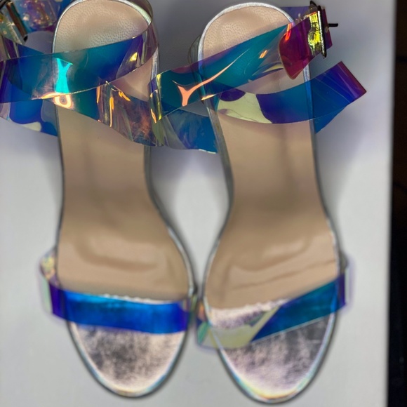 Prom Shoes! Clear Heel Open Toe (Clear & Hologram) - Picture 4 of 10